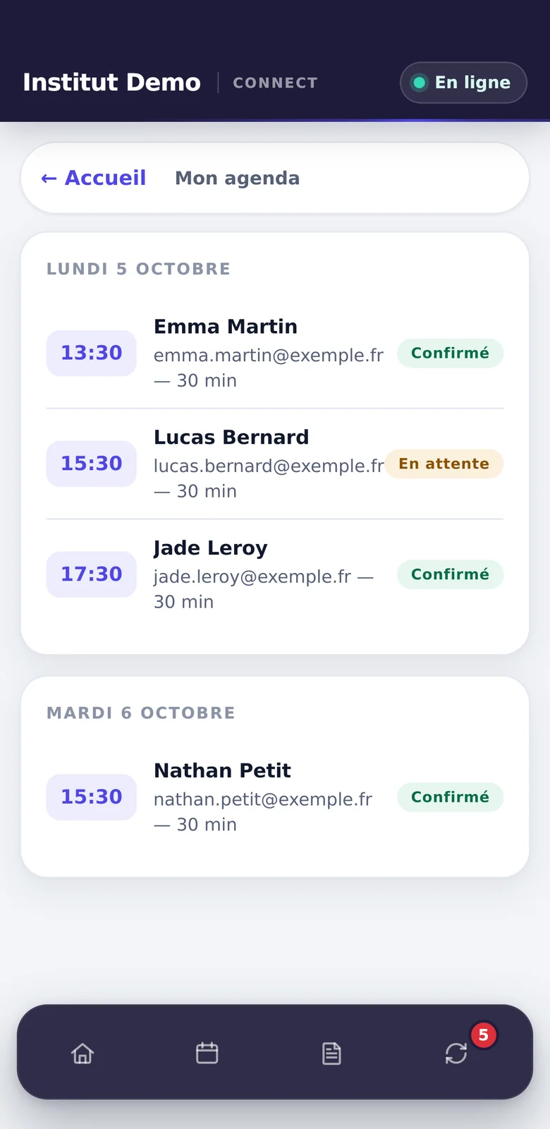 Mes rendez-vous Meetly