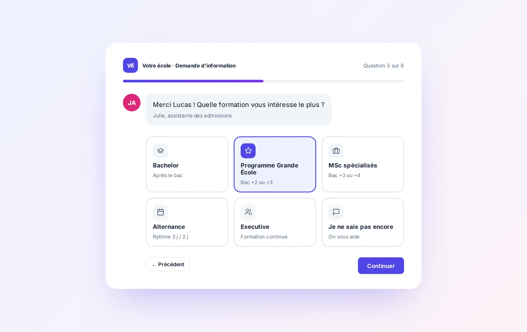 Capter les contacts dans MeetYourSchool