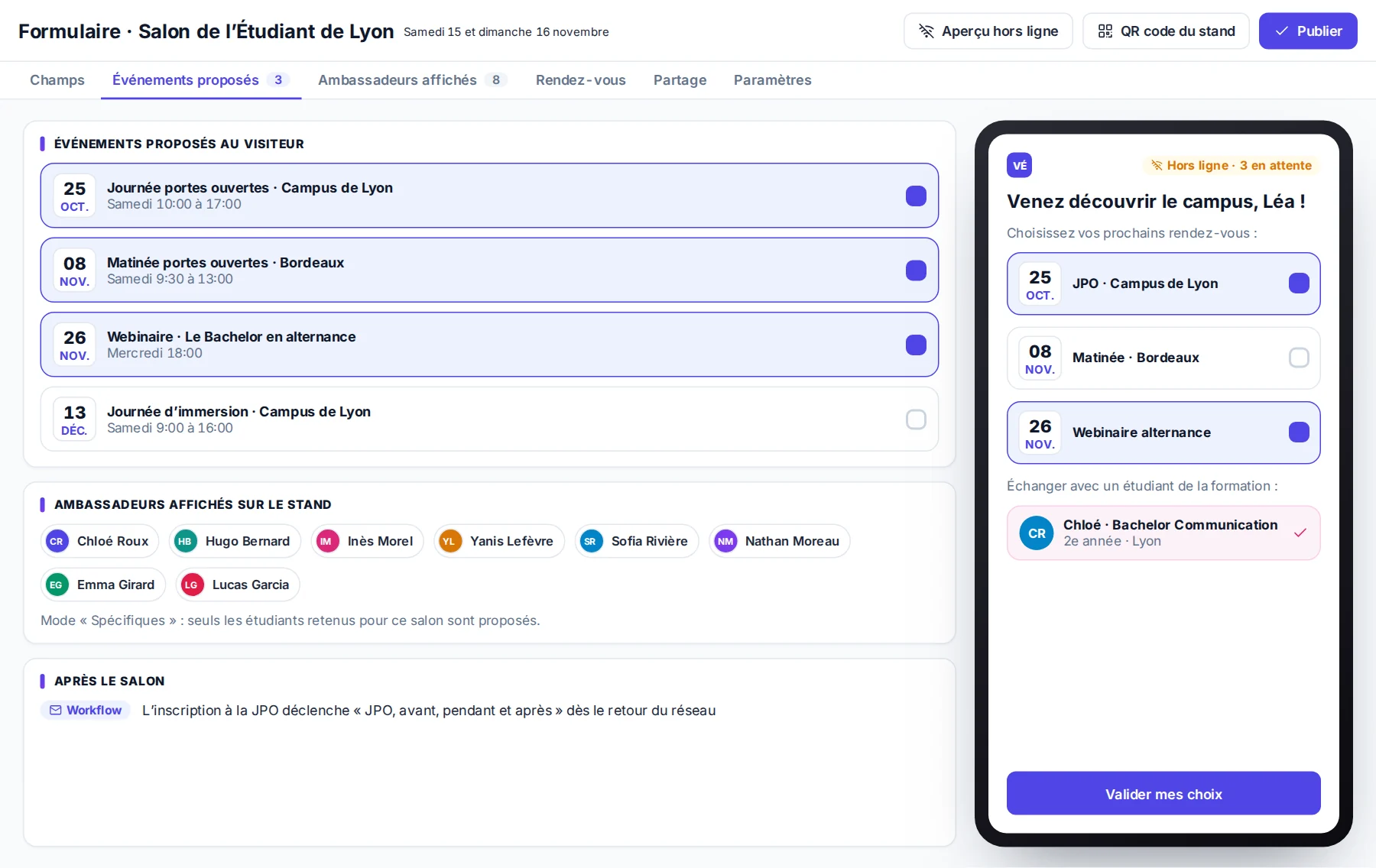 Salons et forums dans MeetYourSchool