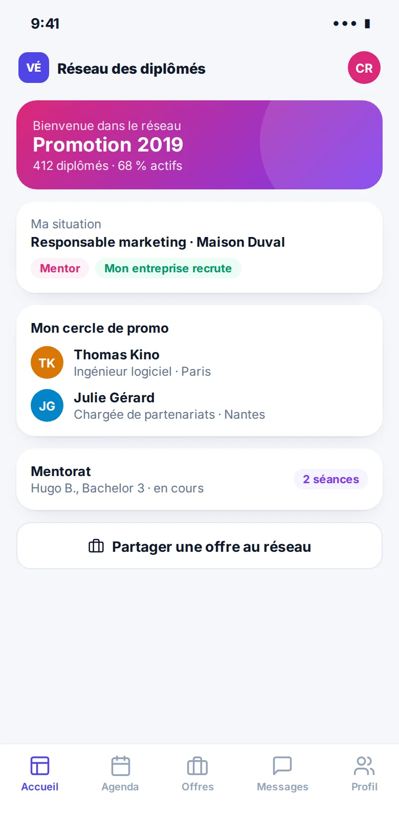 Son réseau, vu par diplômé