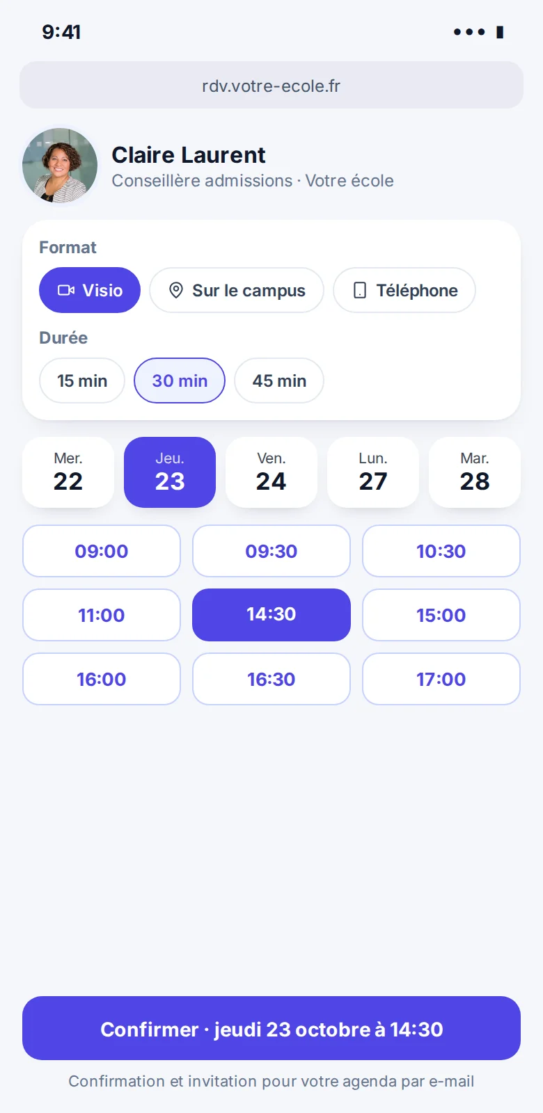 Il réserve son rendez-vous, vu par visiteur