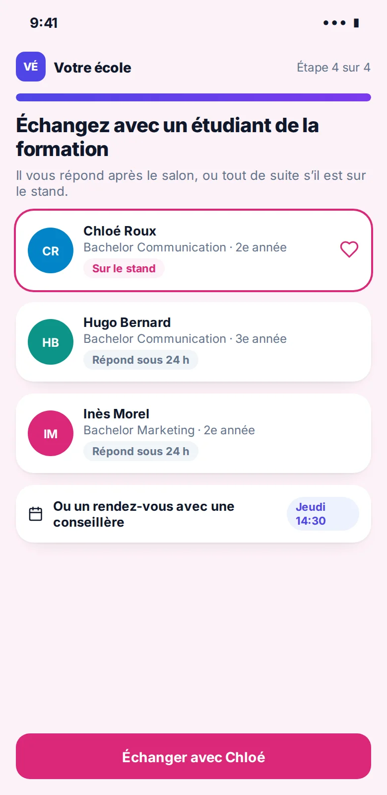 Il choisit un étudiant, vu par lycéen