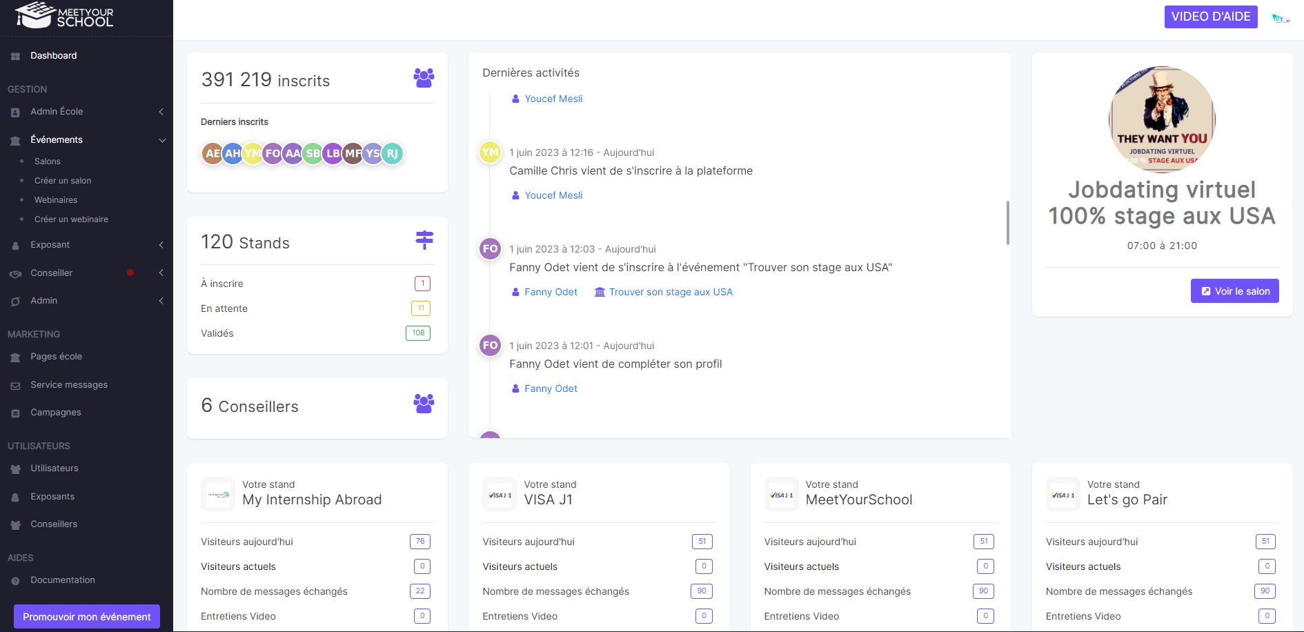 Plateforme MeetYourSchool